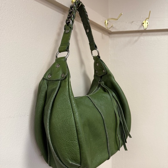Kenneth Cole Reaction Green Soft Leather Shoulder Hobo Bag – Y2K/90s Vibes - Picture 1 of 14